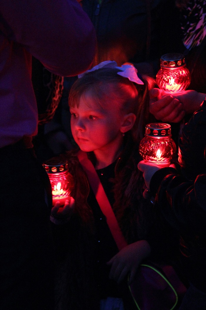 Свеча памяти в городе Горки.